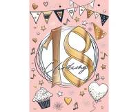 Greeting card pink “18”